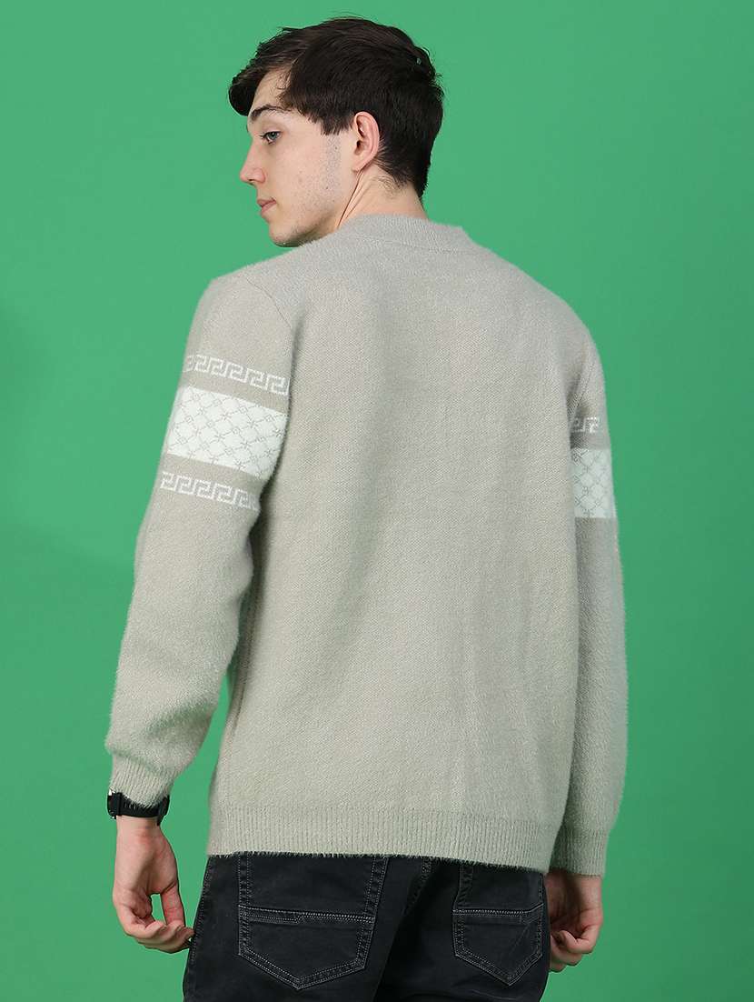Men Geometric Long Sleeve Regular Fit Pullover - 22692169 -  Standard Image - 4