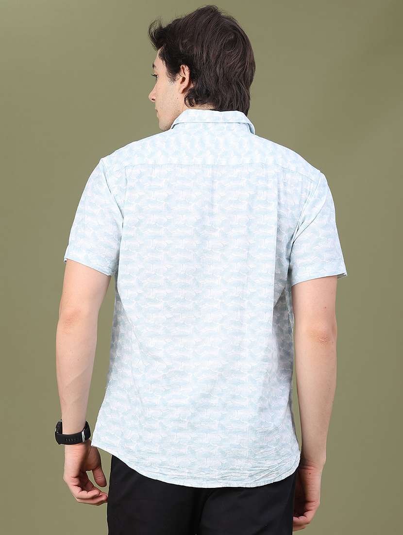 Men Printed Short Sleeve Regular Fit Casual Shirt - 22693247 -  Standard Image - 4