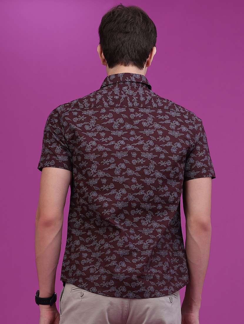 Men Printed Short Sleeve Slim Fit Casual Shirt - 22693522 -  Standard Image - 4