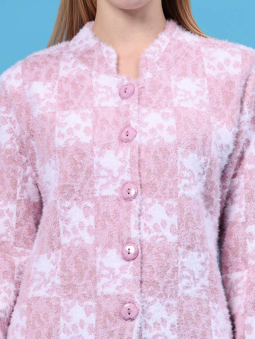 Women Self Design Long Sleeves Cardigan - 22693583 -  Standard Image - 1