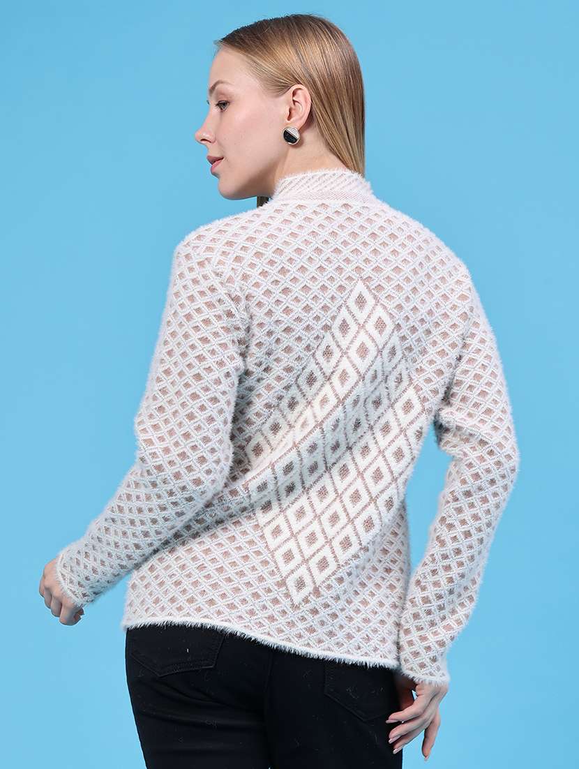 Women Self Design Long Sleeves Cardigan - 22693585 -  Standard Image - 4
