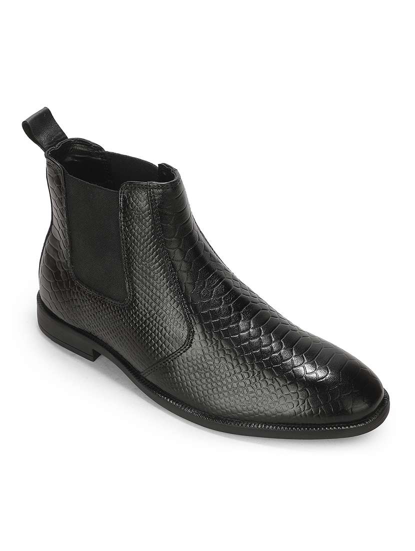 Men Black Slip On High Ankle Boot - 22694818 -  Standard Image - 1