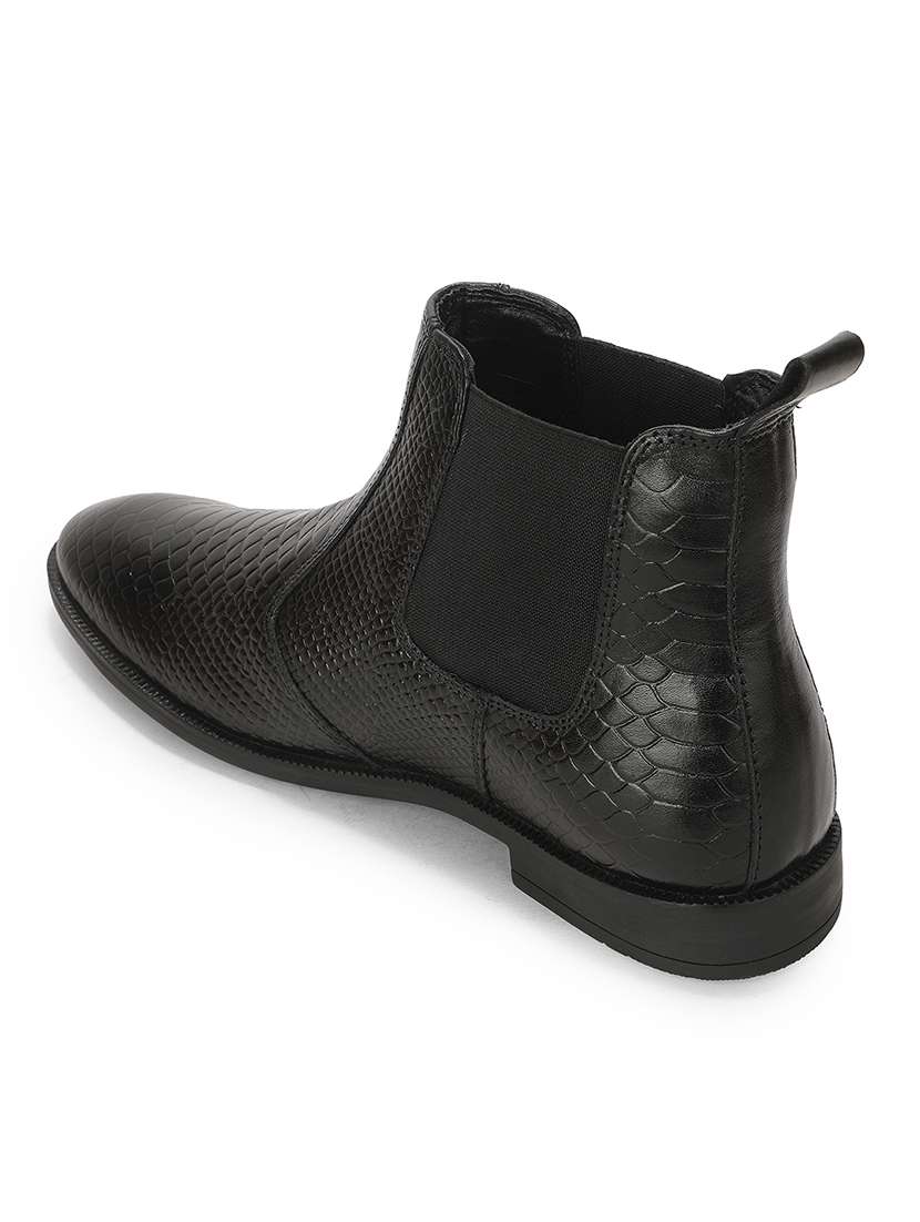 Men Black Slip On High Ankle Boot - 22694818 -  Standard Image - 4