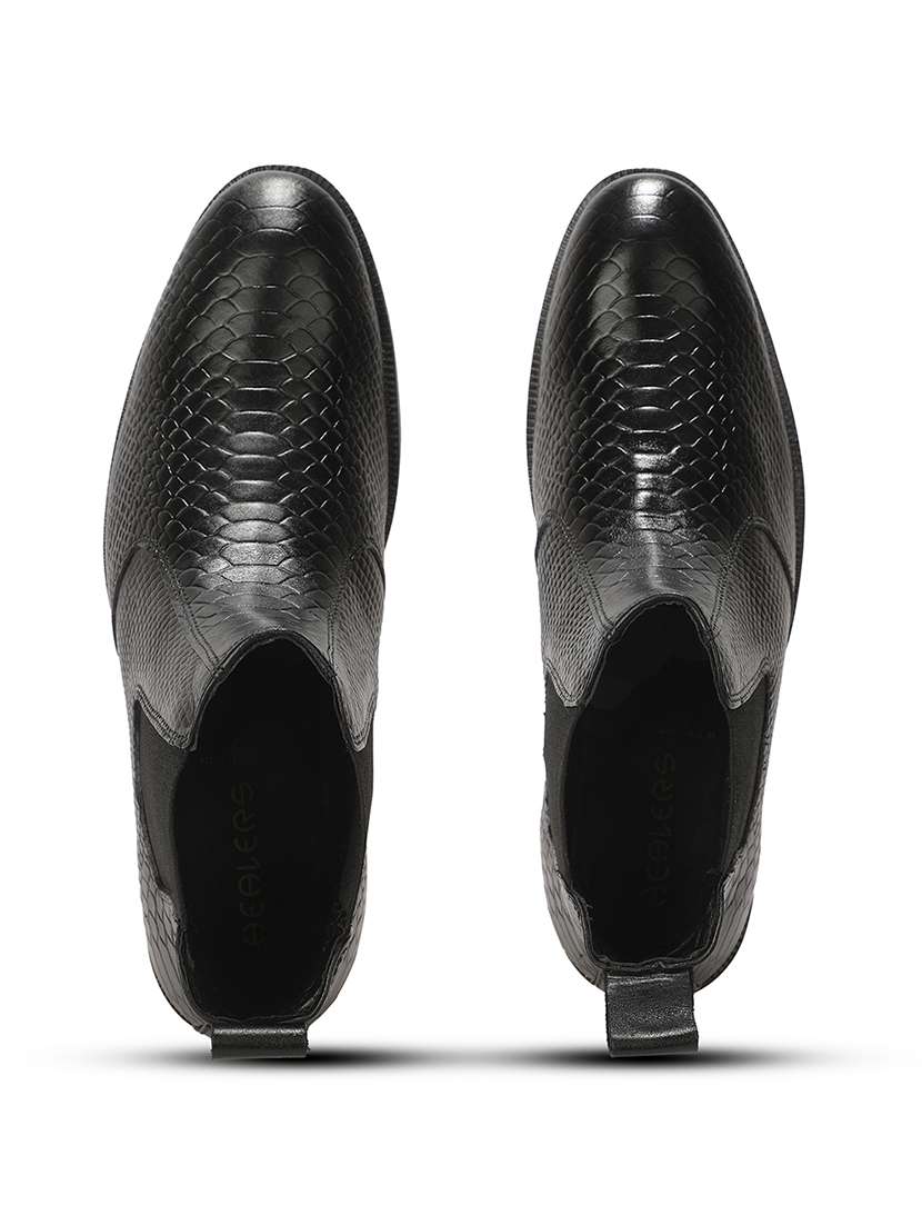 Men Black Slip On High Ankle Boot - 22694818 -  Standard Image - 6