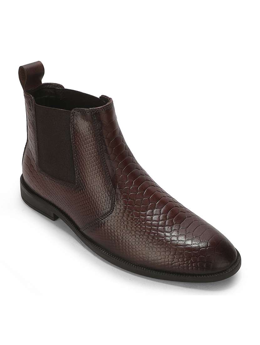 Men Brown Slip On High Ankle Boot - 22694821 -  Standard Image - 1