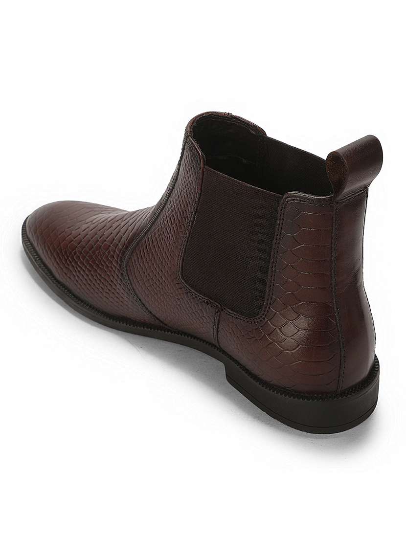 Men Brown Slip On High Ankle Boot - 22694821 -  Standard Image - 4