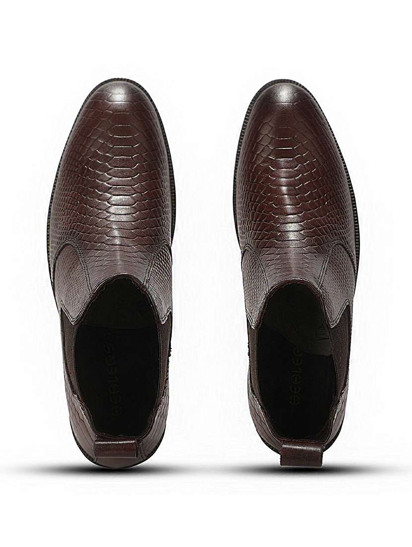 Men Brown Slip On High Ankle Boot - 22694821 -  Standard Image - 6