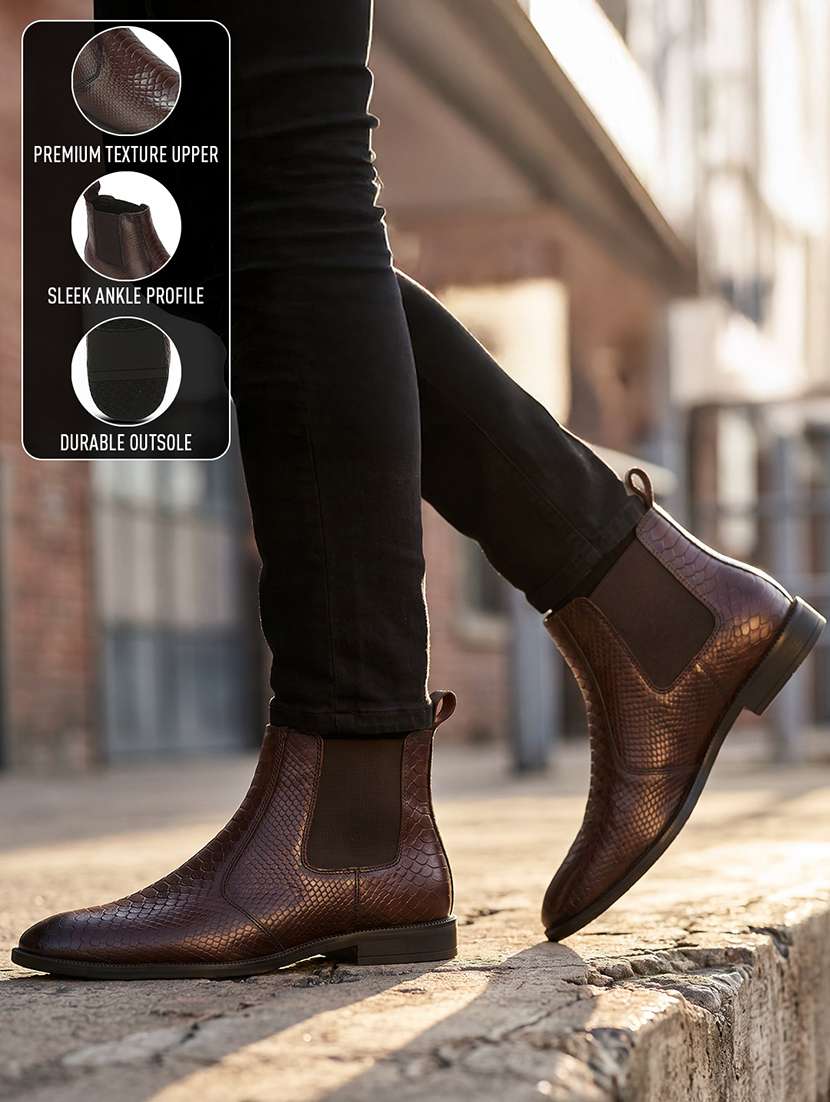 Men Brown Slip On High Ankle Boot - 22694821 -  Standard Image - 9