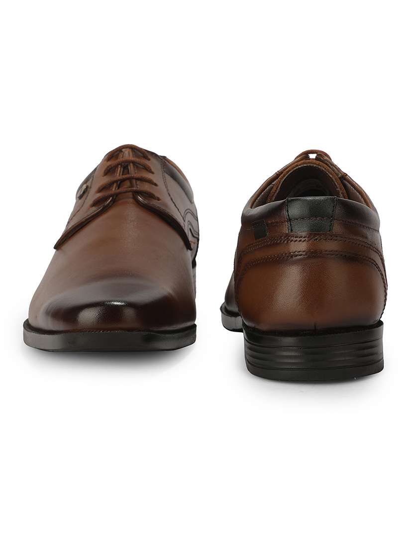 Men Brown Lace-up Derby - 22694833 -  Standard Image - 4