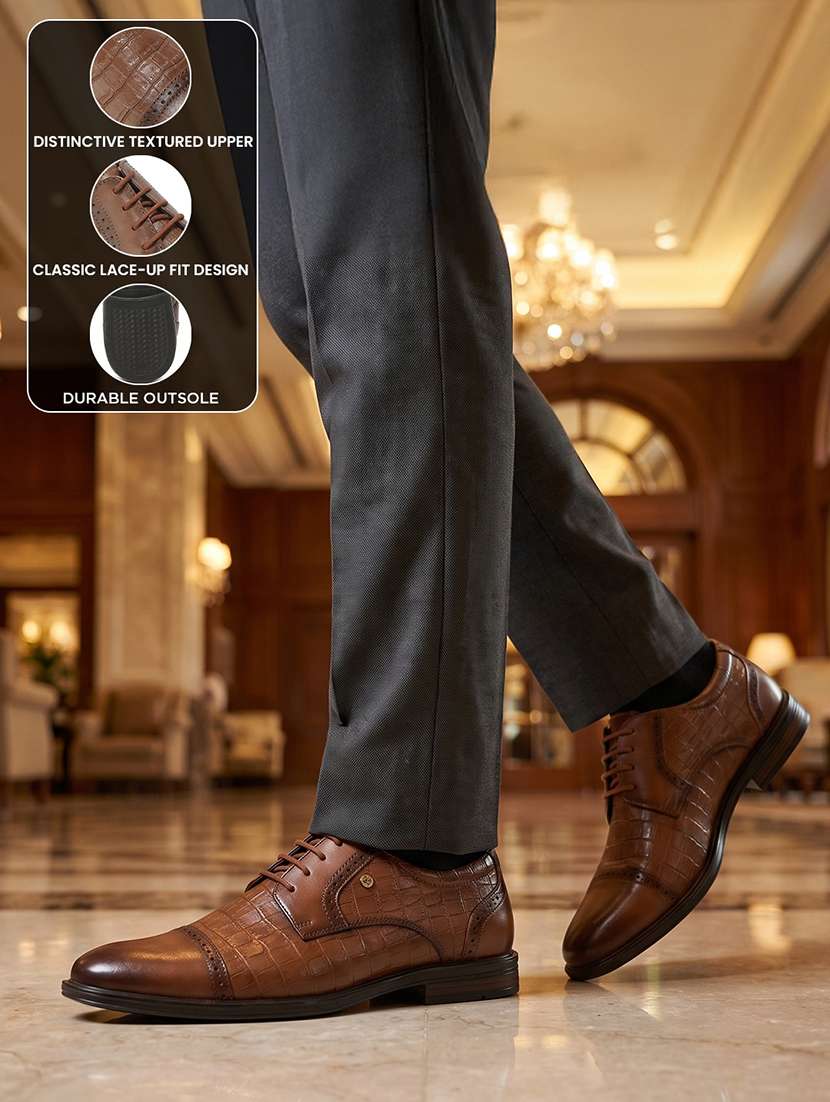 Men Brown Lace-up Derby - 22694834 -  Standard Image - 9