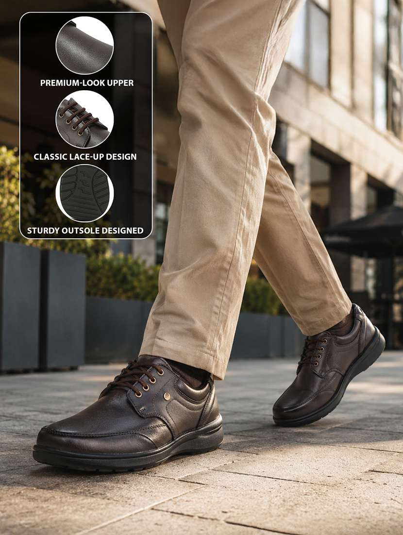 Men Brown Lace-up Derby - 22694836 -  Standard Image - 9