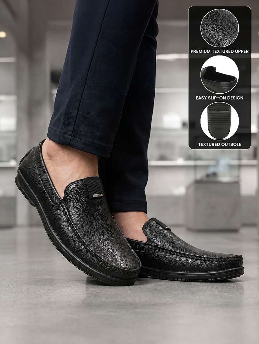 Men Black Slip On Loafer - 22694850 -  Standard Image - 9