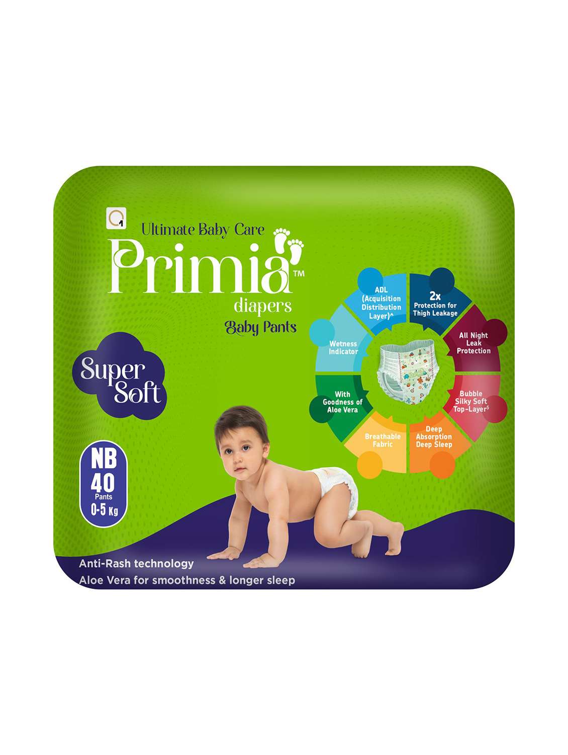 Primia Kids Pack Of 3 White Cotton Diapers - 22695201 -  Standard Image - 1