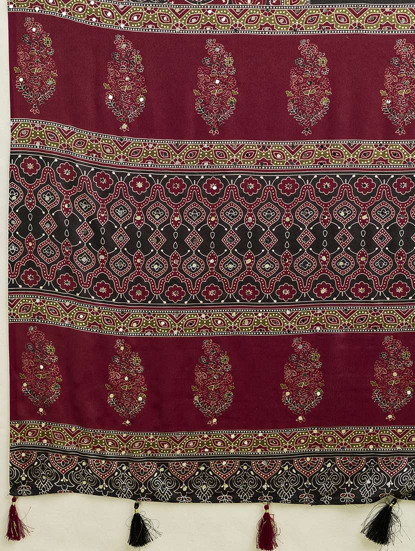 Women Printed Casual Wear Saree With Blouse - 22695358 -  Standard Image - 4