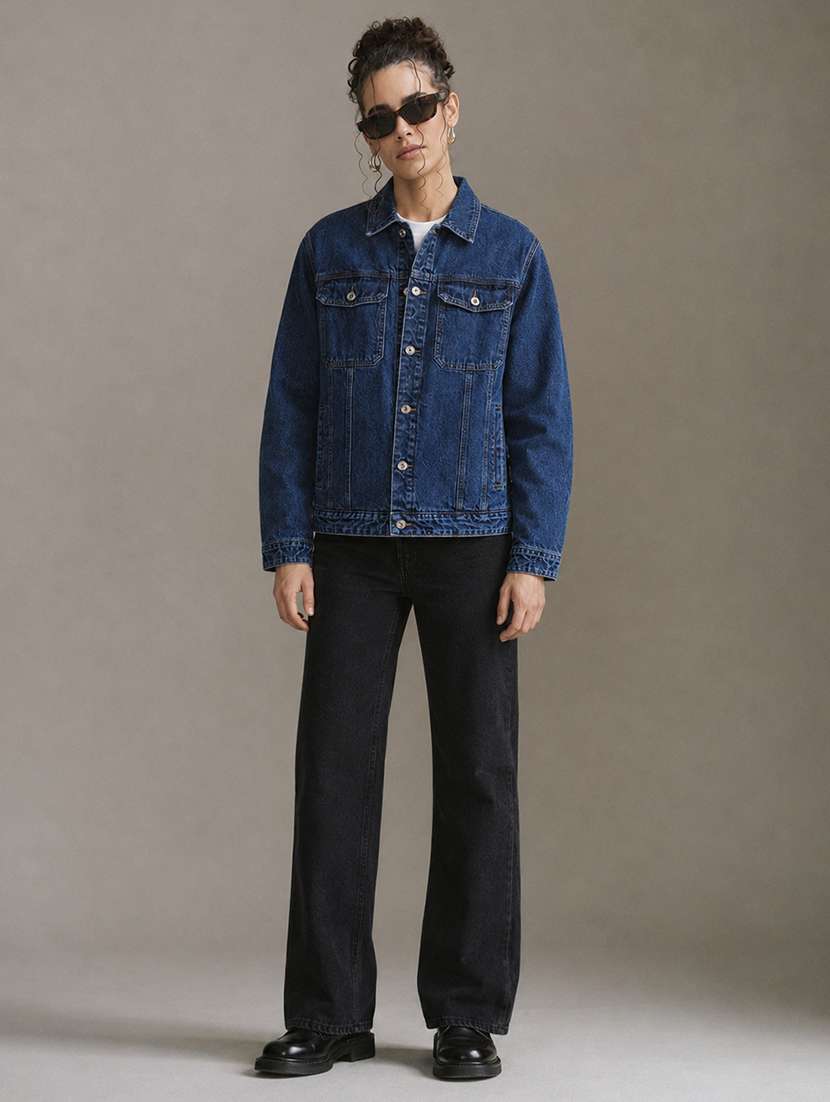 Women Solid Long Sleeve Denim Jacket - 22696434 -  Standard Image - 4
