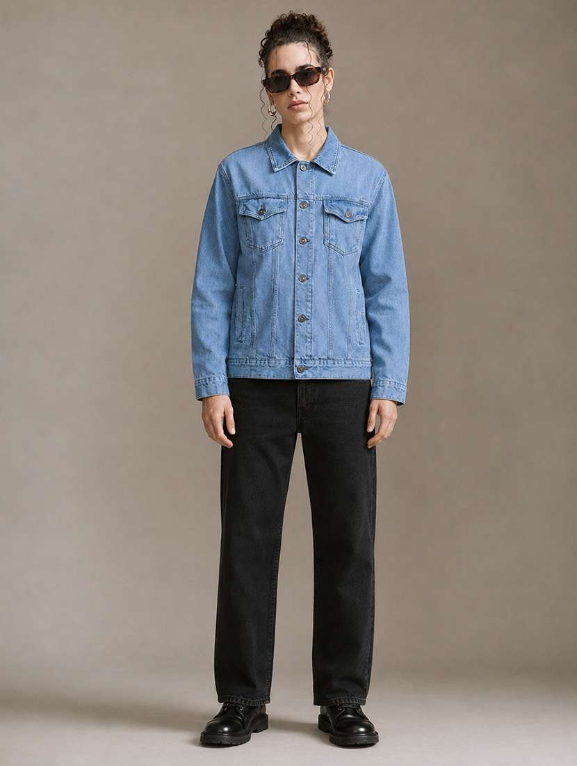 Women Solid Long Sleeve Denim Jacket - 22696435 -  Standard Image - 4