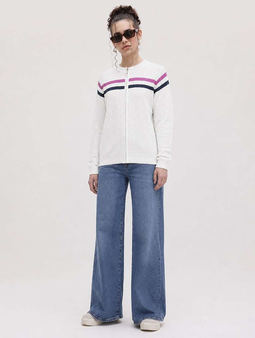 Women Striped Long Sleeves Regular Fit Cardigan - 22696581 -  Standard Image - 4