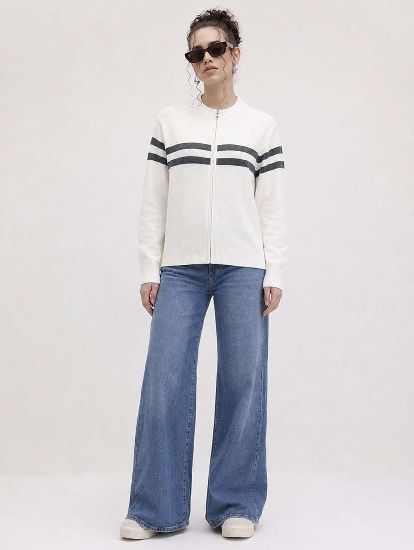 Women Striped Long Sleeves Regular Fit Cardigan - 22696582 -  Standard Image - 4