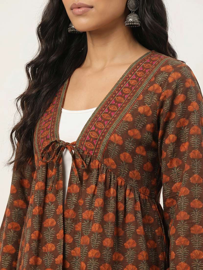 Women Printed Long Sleeves Flared Tunic - 22696733 -  Standard Image - 1