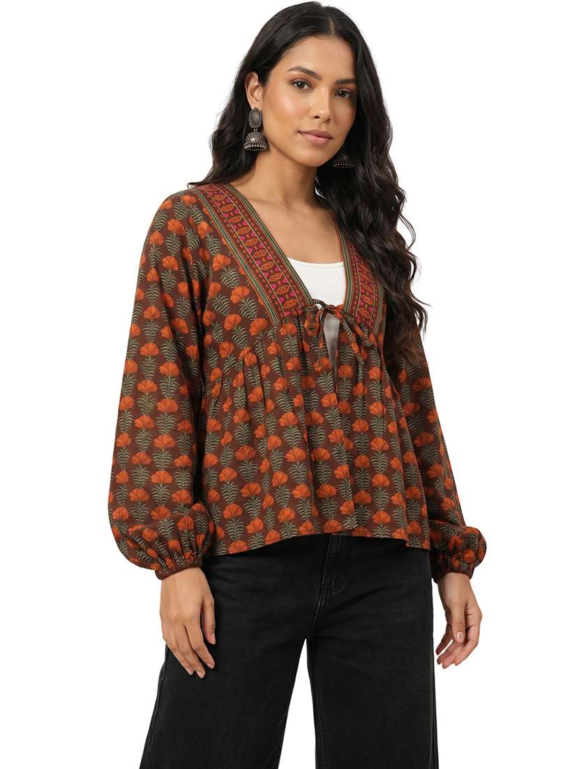 Women Printed Long Sleeves Flared Tunic - 22696733 -  Standard Image - 4