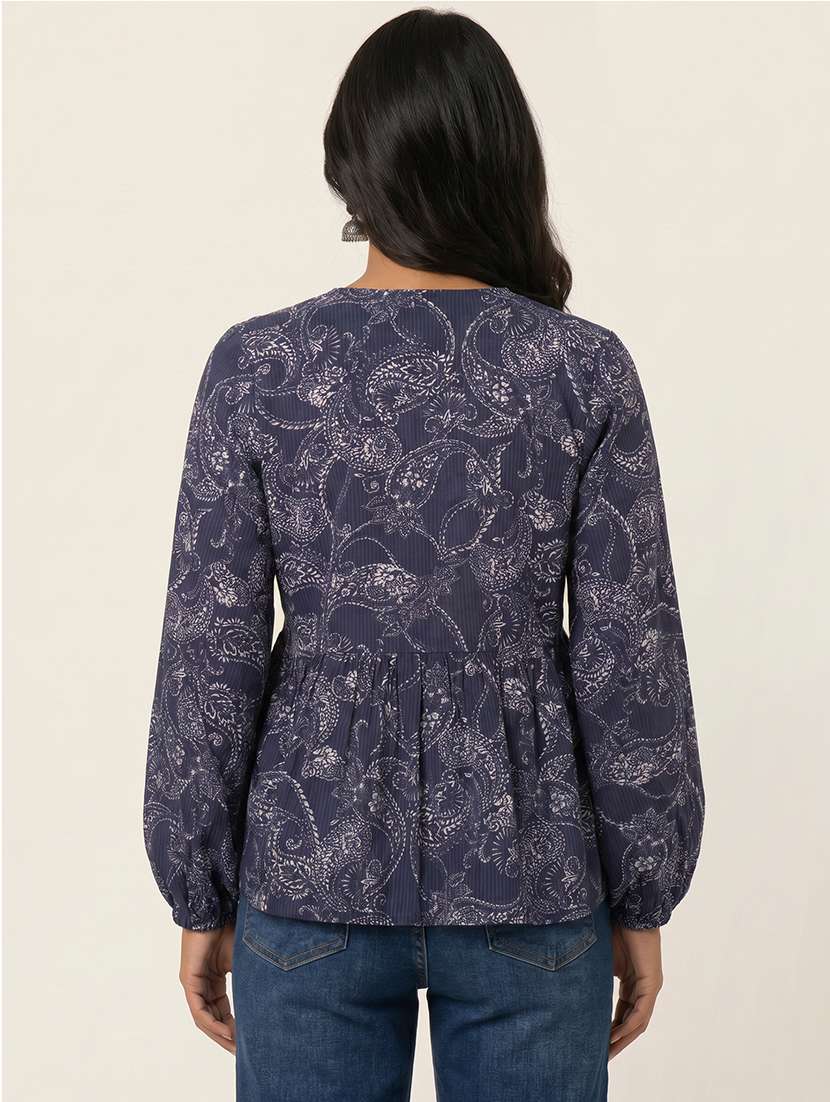 Women Printed Long Sleeves Flared Tunic - 22696735 -  Standard Image - 4
