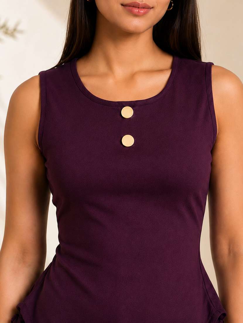 Women Solid Sleeveless Asymmetric Top - 22696935 -  Standard Image - 1
