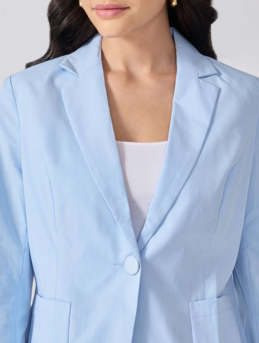 Women Solid Long Sleeves Single Breasted Blazer - 22697077 -  Standard Image - 1