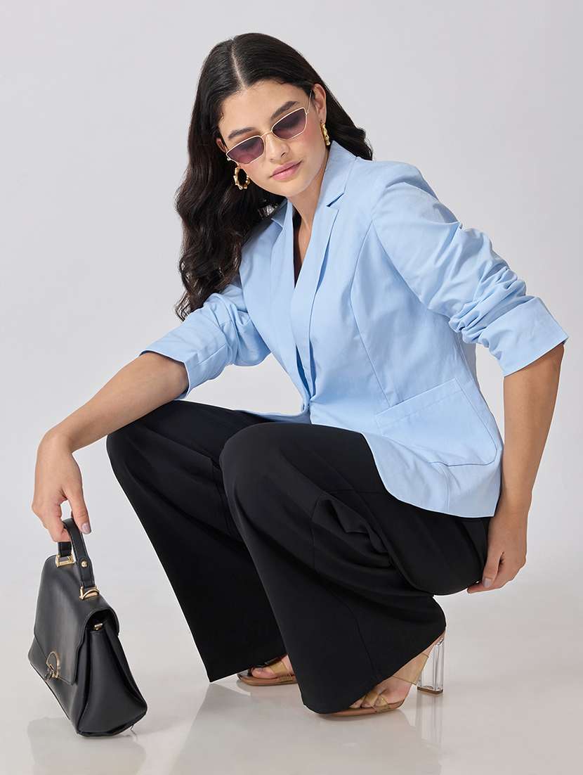 Women Solid Long Sleeves Single Breasted Blazer - 22697077 -  Standard Image - 4