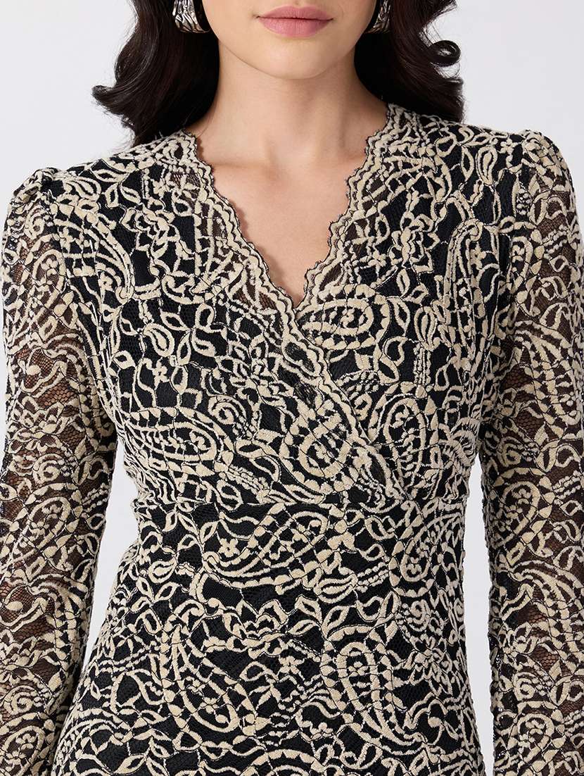 Women Self Design Long Sleeves Sheath Dress - 22697090 -  Standard Image - 1