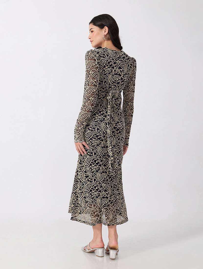 Women Self Design Long Sleeves Sheath Dress - 22697090 -  Standard Image - 4