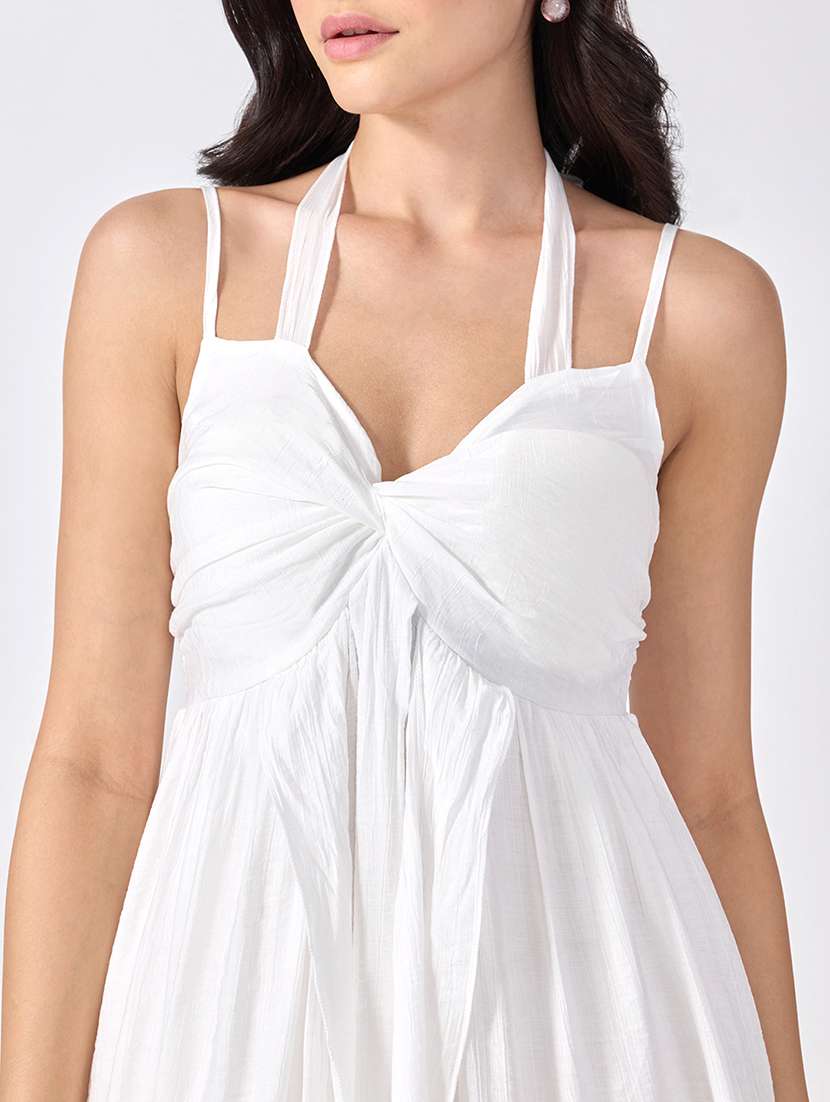 Women Solid Shoulder Strap Fit And Flare Dress - 22697094 -  Standard Image - 1