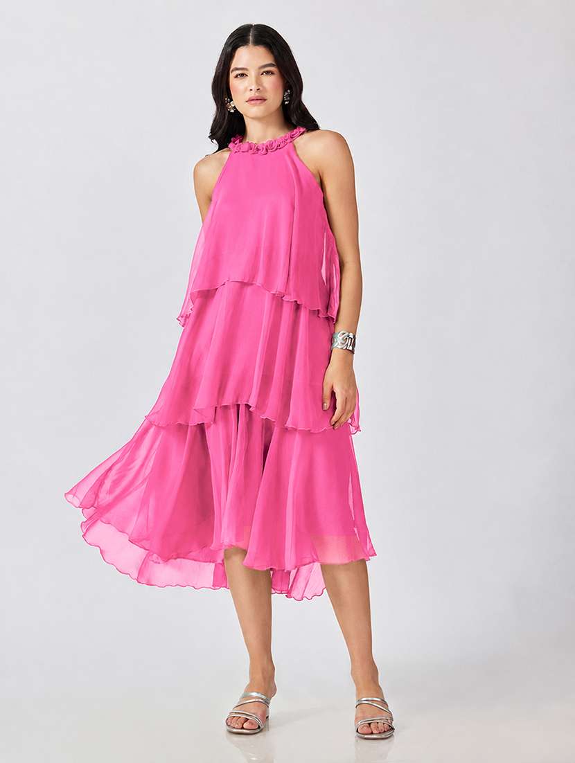 Women Solid Sleeveless Layered Dress - 22697095 -  Standard Image - 4