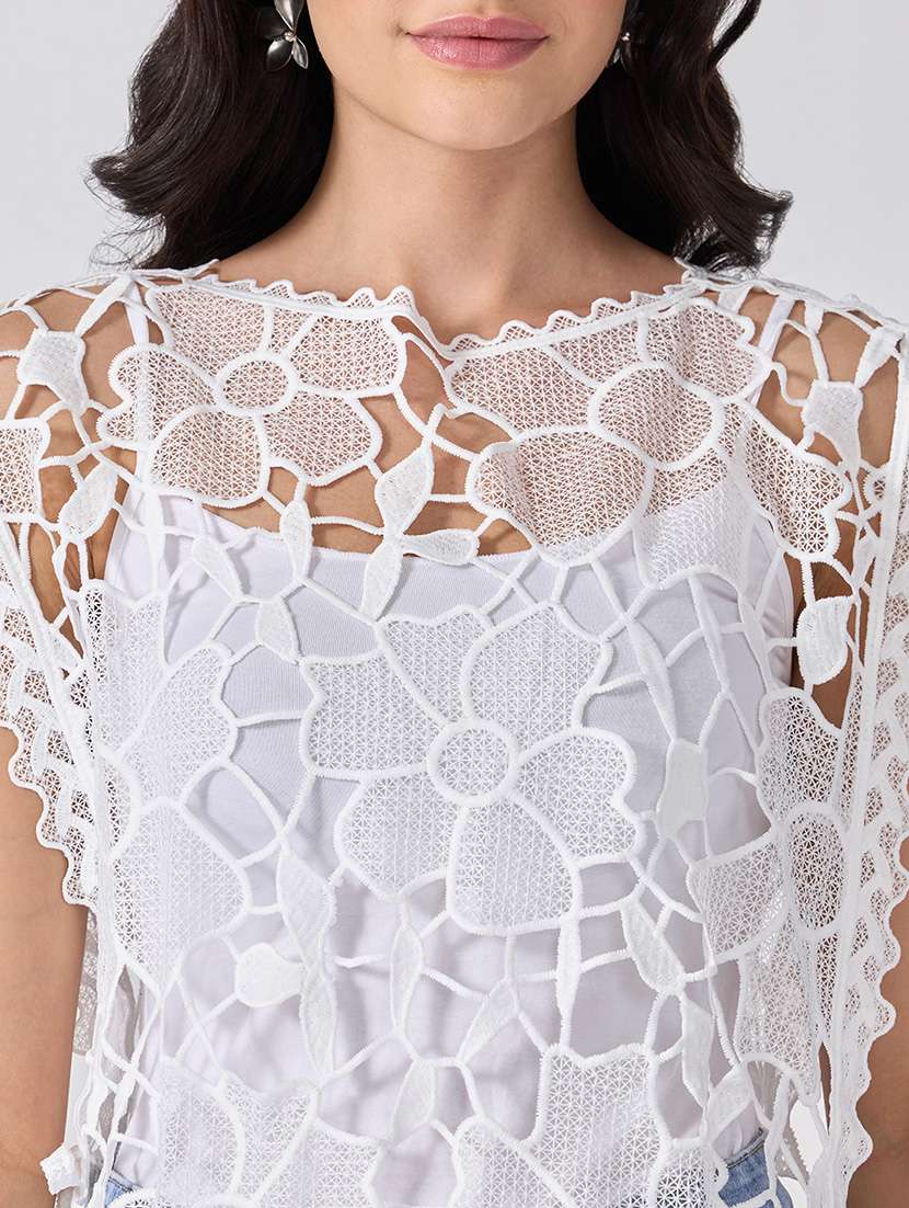 Women Self Design Sleeveless Regular Top - 22697130 -  Standard Image - 1