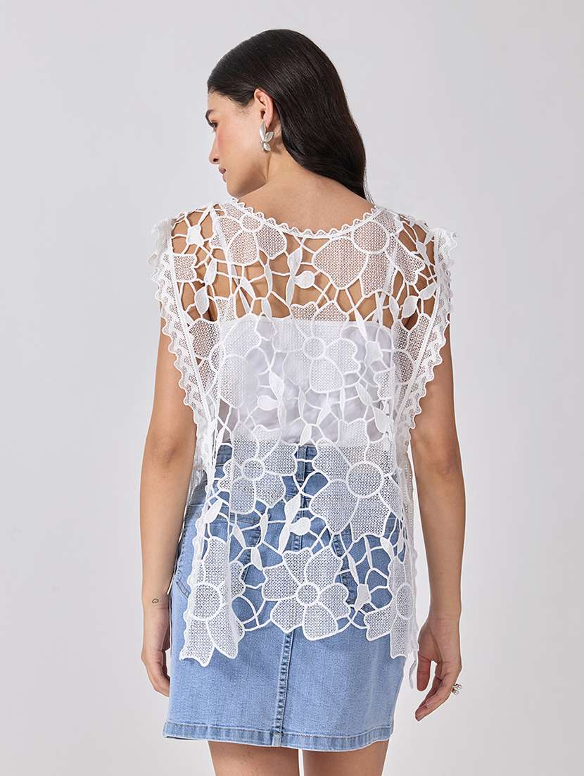 Women Self Design Sleeveless Regular Top - 22697130 -  Standard Image - 4