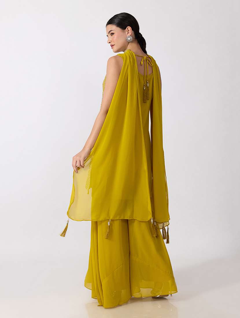 Women Embellished Sleeveless Kurta Palazzo Set With Dupatta - 22697185 -  Standard Image - 4