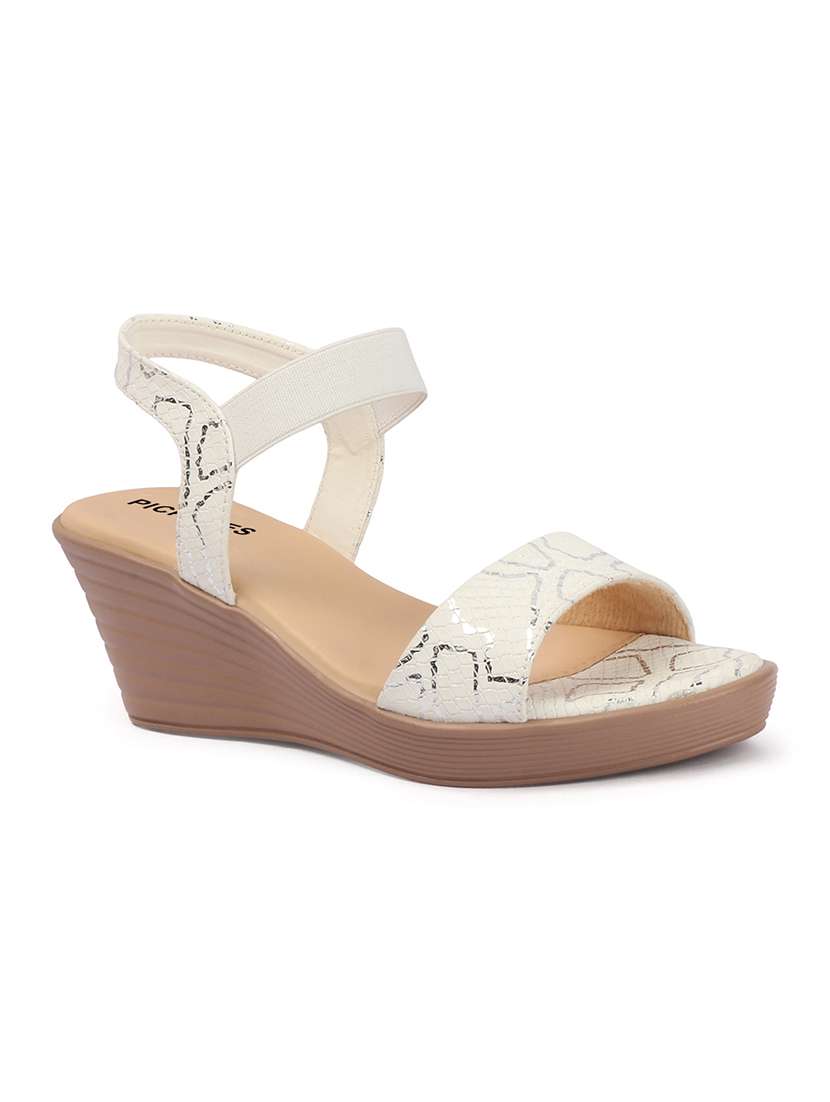 Women Textured Ankle Strap Wedges - 22697222 -  Standard Image - 1