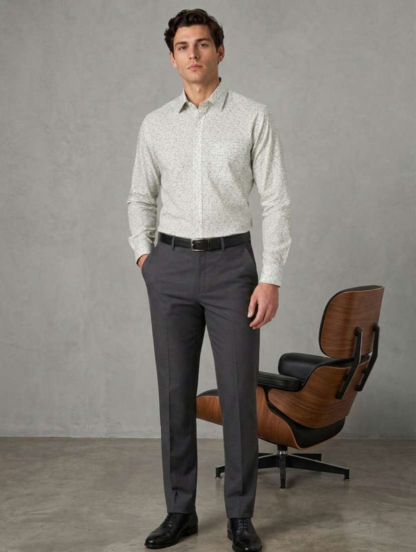 Men Printed Long Sleeve Slim Fit Formal Shirt - 22697991 -  Standard Image - 4