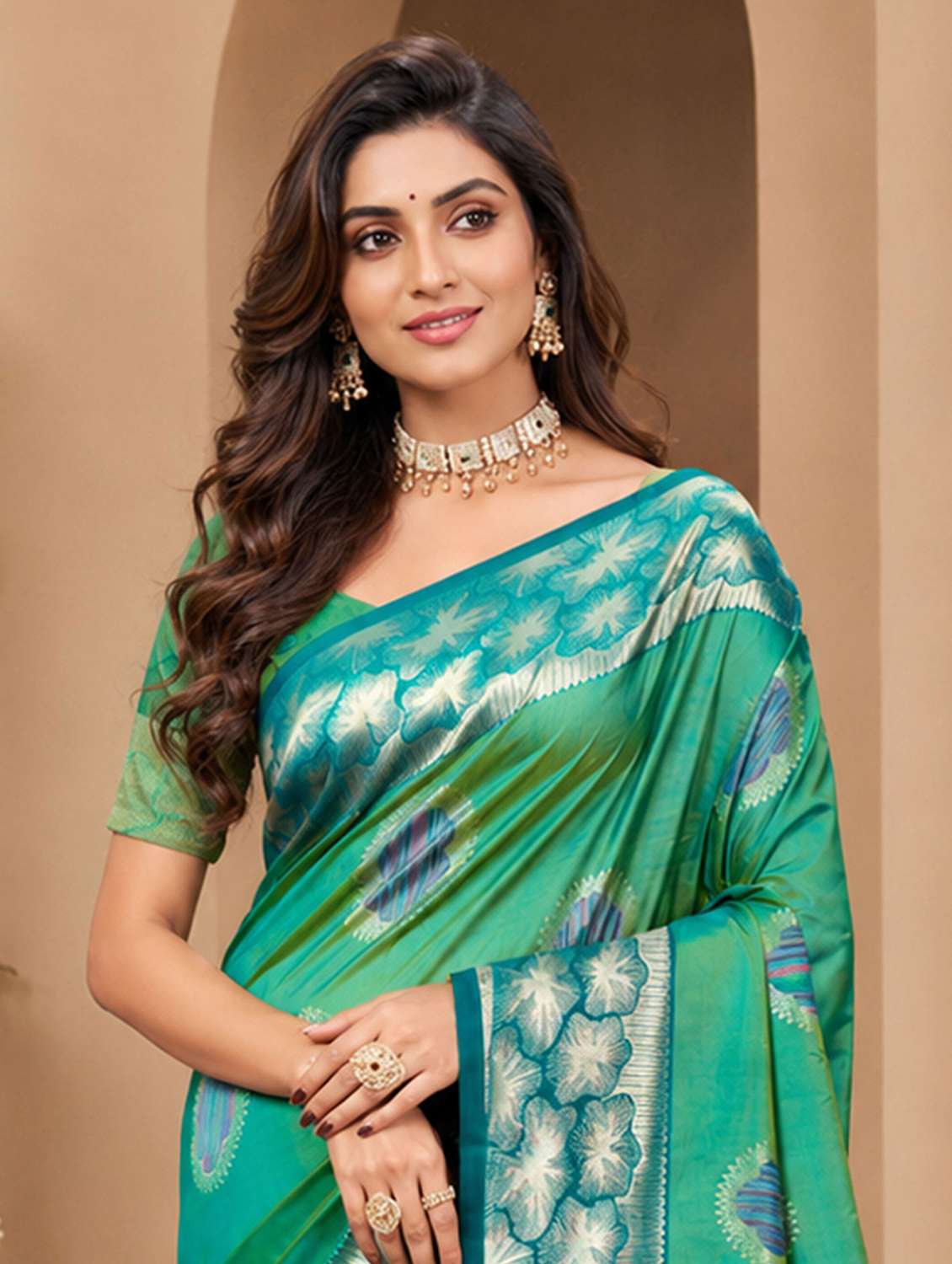 Women Self Design Banarasi Saree With Blouse - 22698836 -  Standard Image - 1