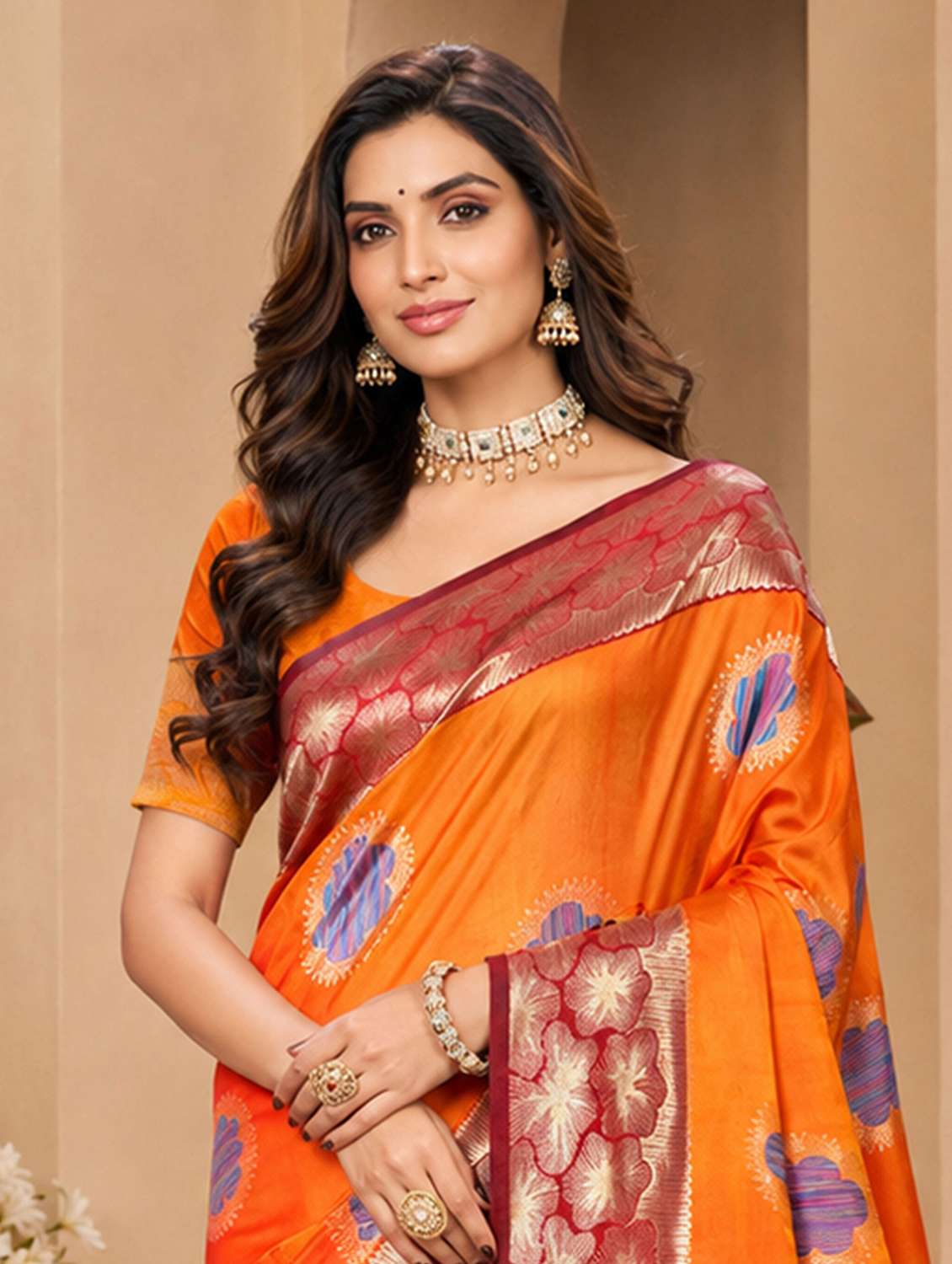 Women Self Design Banarasi Saree With Blouse - 22698837 -  Standard Image - 1
