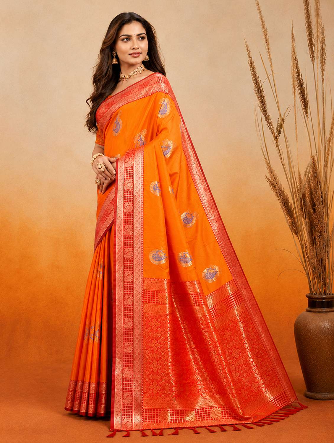 Women Self Design Banarasi Saree With Blouse - 22698843 -  Standard Image - 1