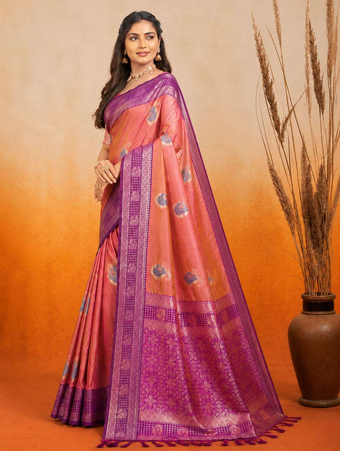 Women Self Design Banarasi Saree With Blouse - 22698845 -  Standard Image - 1