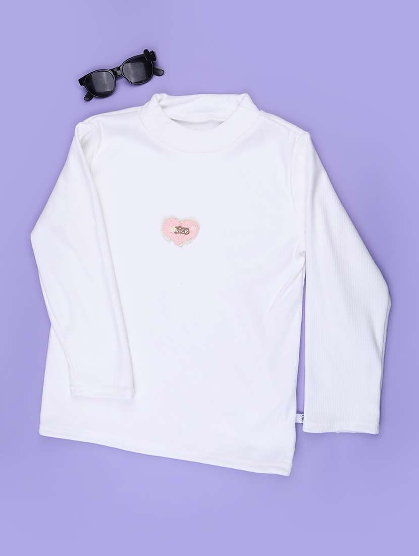 Girls Solid Long Sleeves Regular Fit Tee - 22699093 -  Standard Image - 1