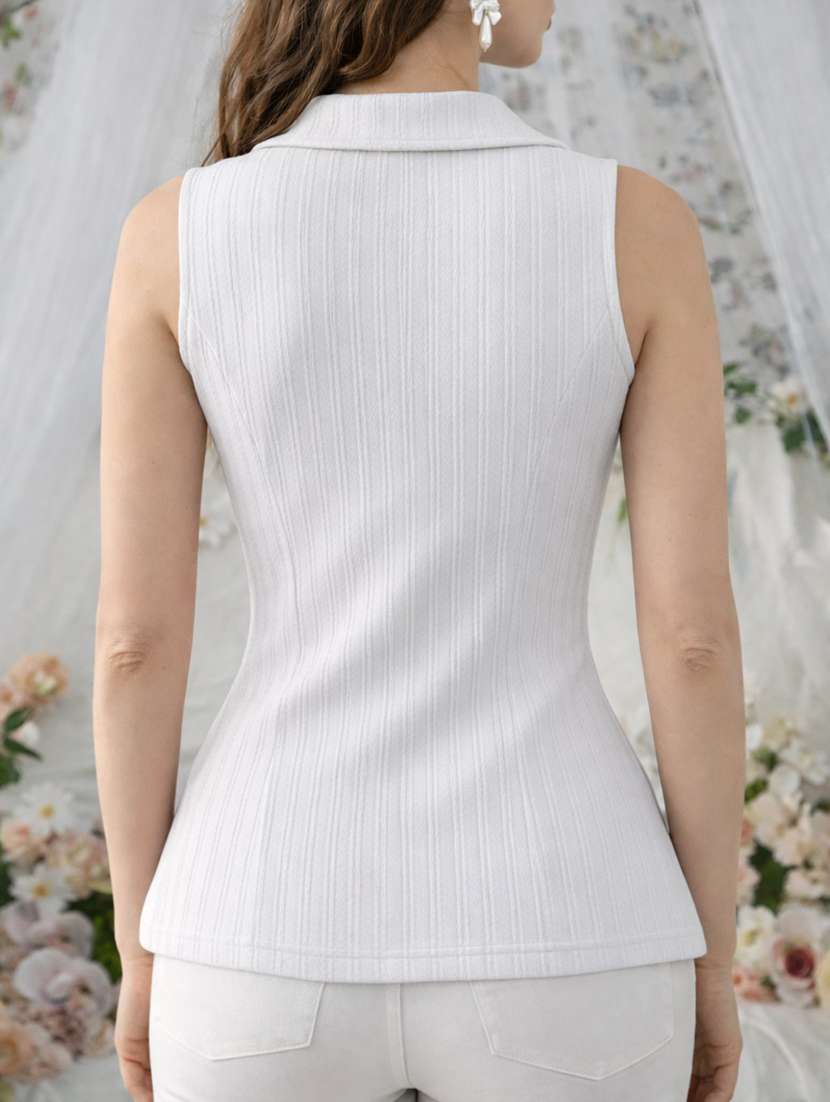 Women Self Design Sleeveless Regular Top - 22699273 -  Standard Image - 4