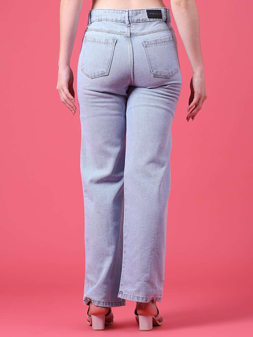 Women Washed High Rise Straight Jeans - 22700319 -  Standard Image - 4