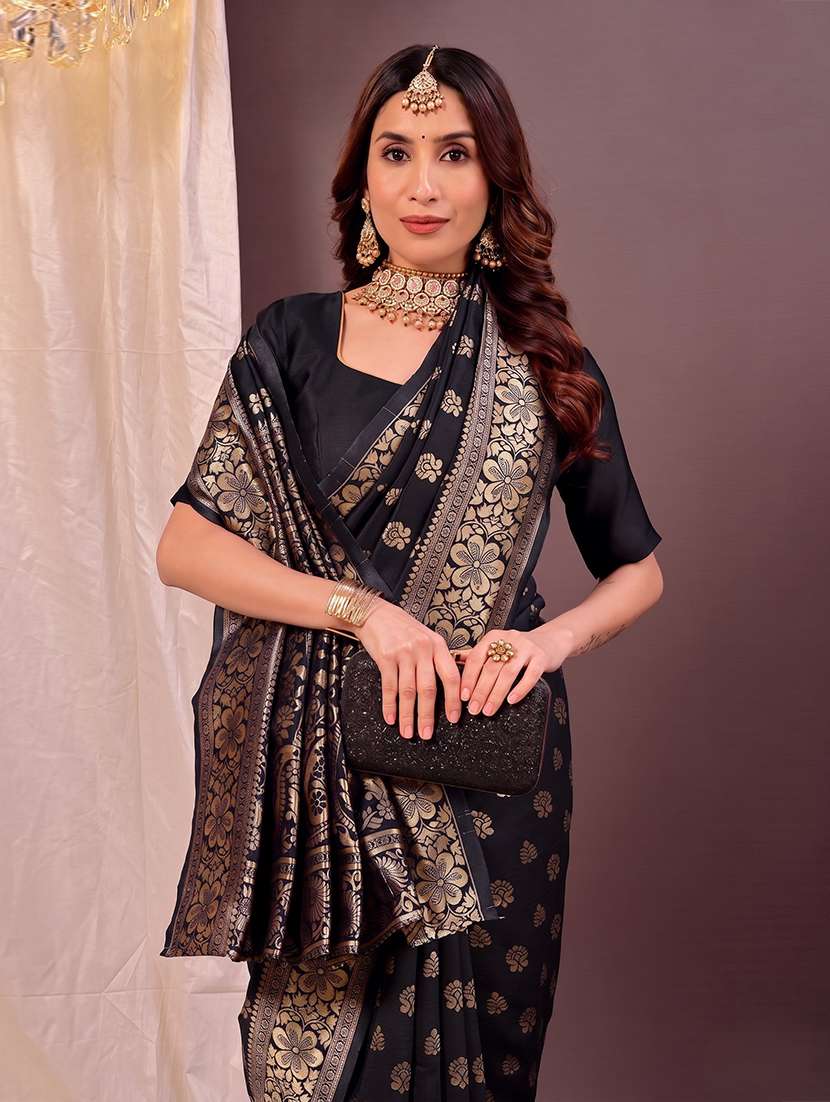 Women Self Design Banarasi Saree With Blouse - 22700657 -  Standard Image - 1