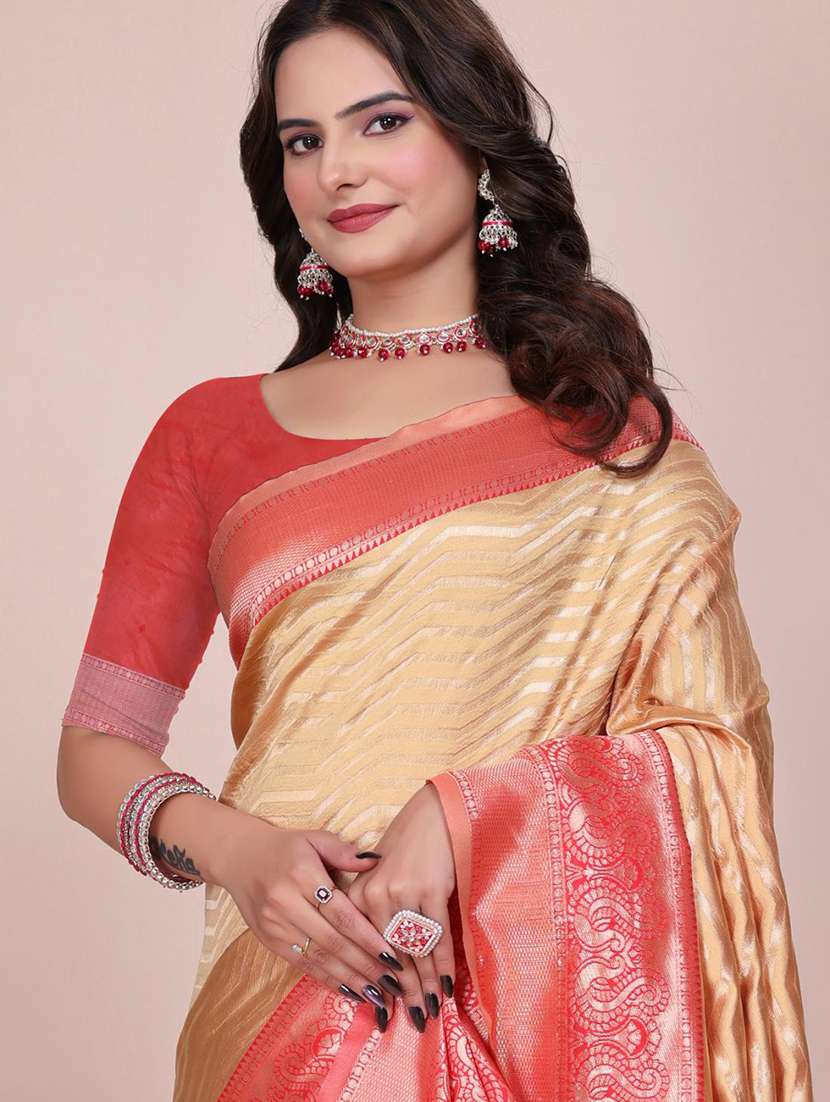 Women Self Design Banarasi Saree With Blouse - 22700775 -  Standard Image - 1