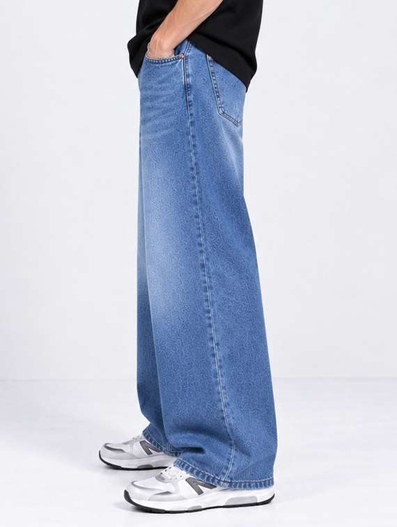 Men Washed Mid Rise Full Length Baggy Jeans - 22700983 -  Standard Image - 1