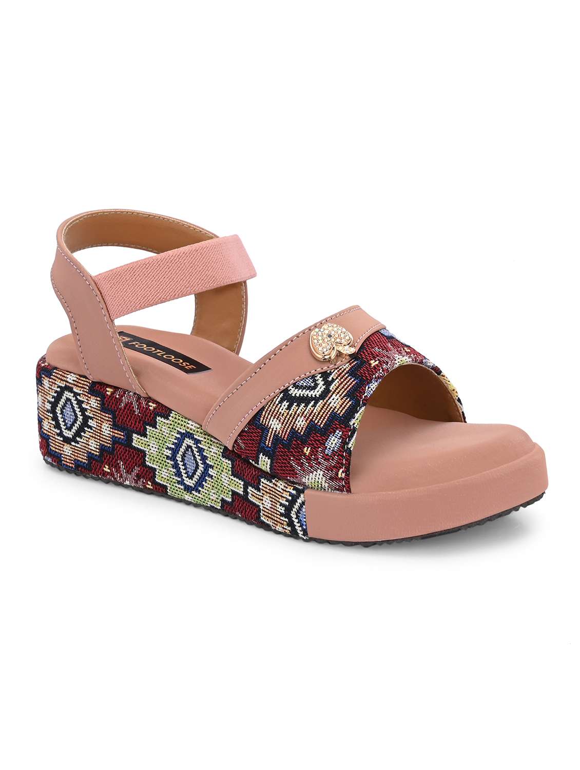 Women Embroidered Ankle Strap Wedges - 22701020 -  Standard Image - 1