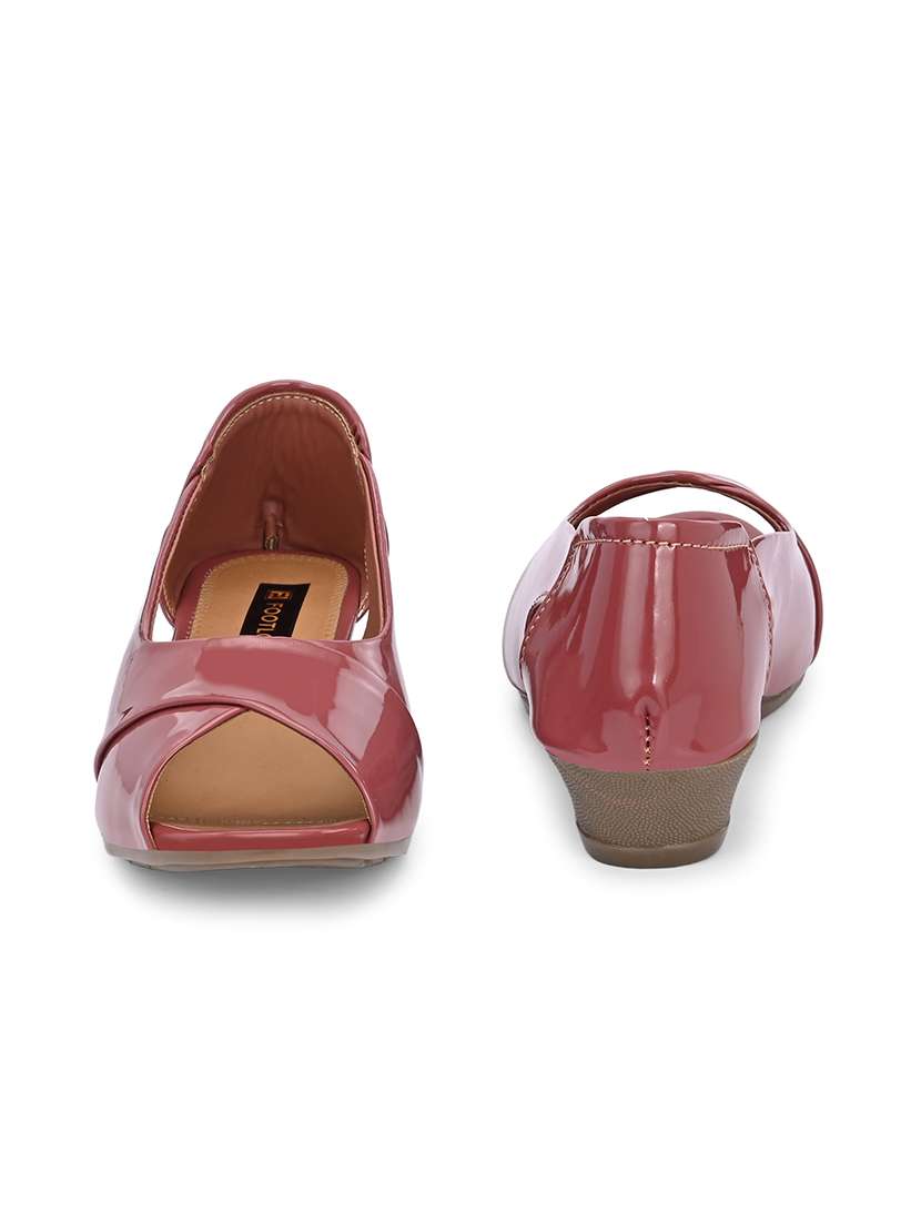 Women Solid Slip On Peep Toe Ballerina - 22701027 -  Standard Image - 4