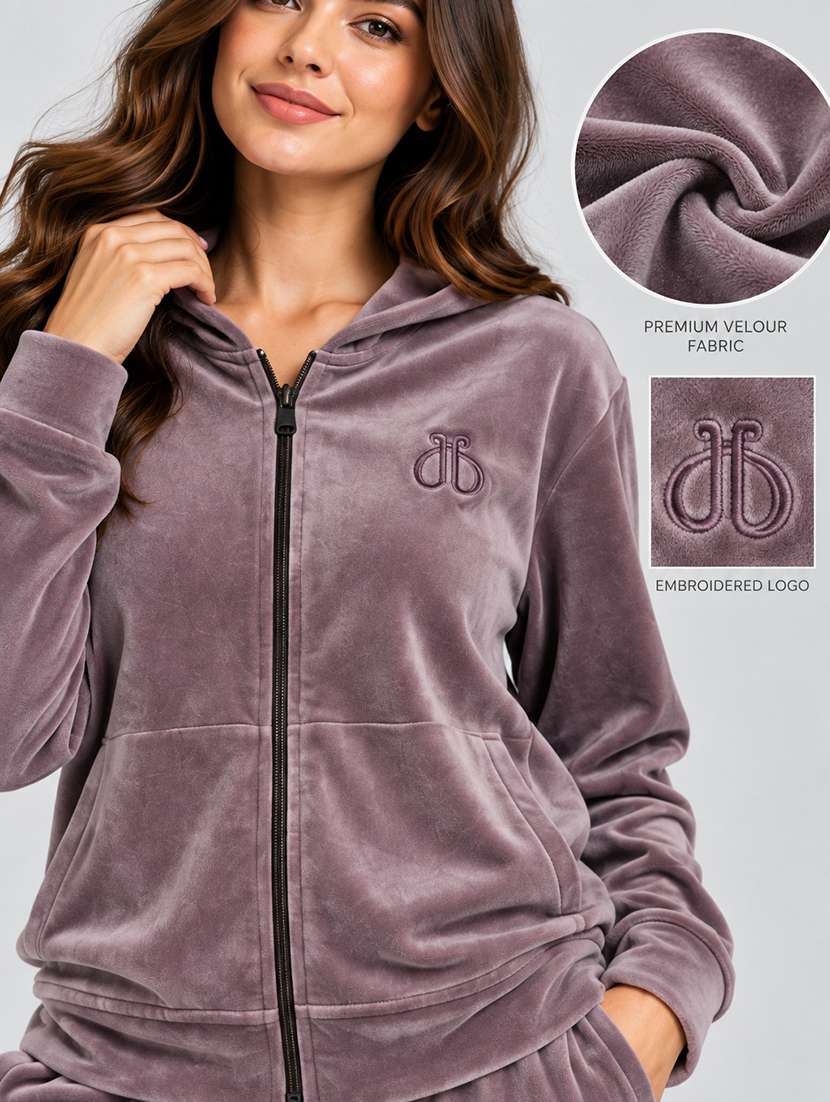Women Solid Long Sleeves Active Wear Set - 22701443 -  Standard Image - 1
